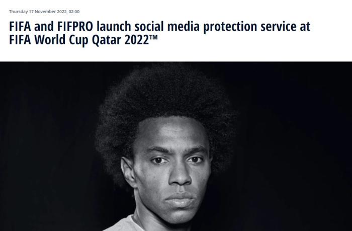 国际足联世界杯期间推出社交媒体保护服务 防止